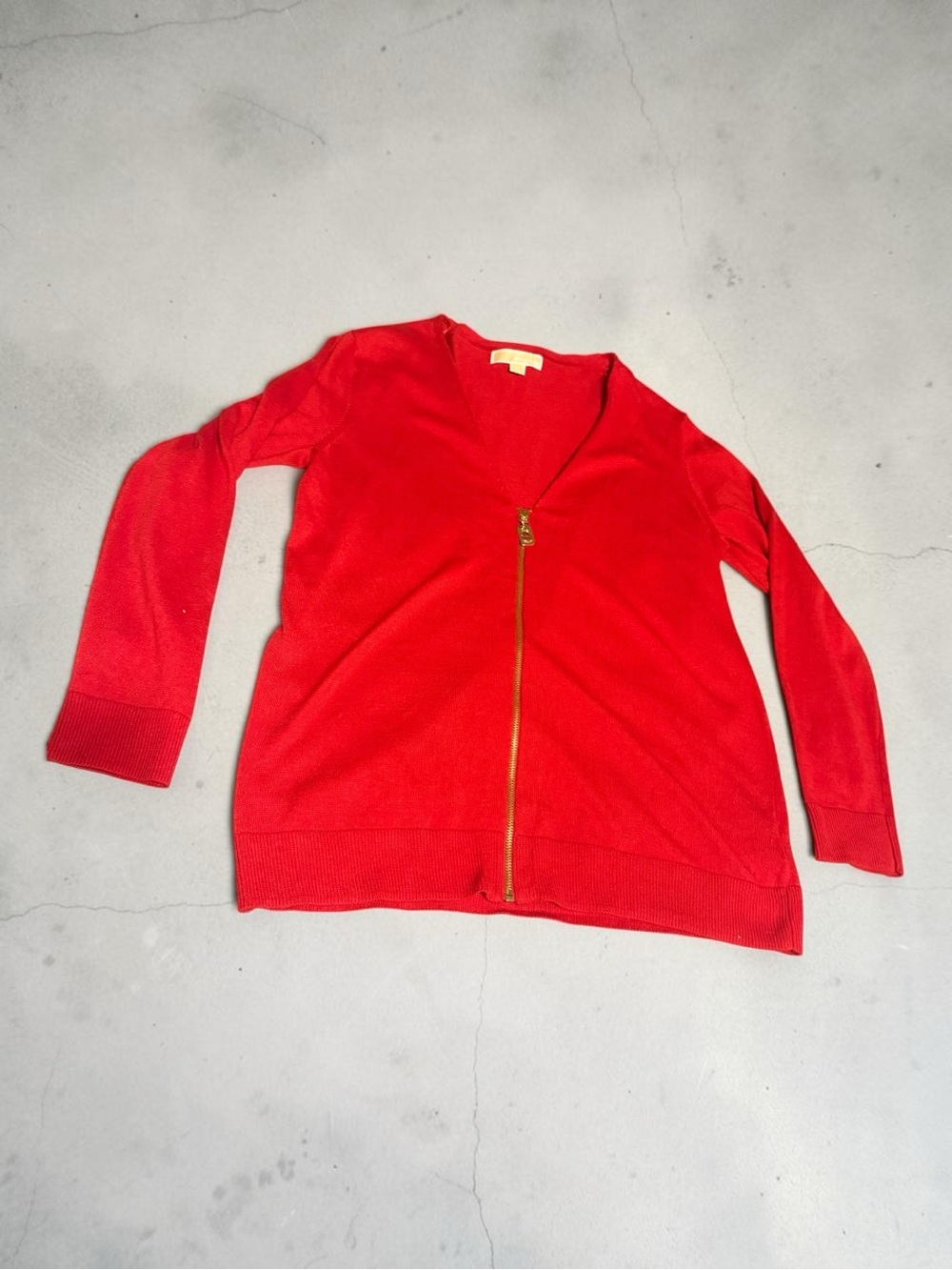 Michael Kors Red Zip-Up Women's Cardigan